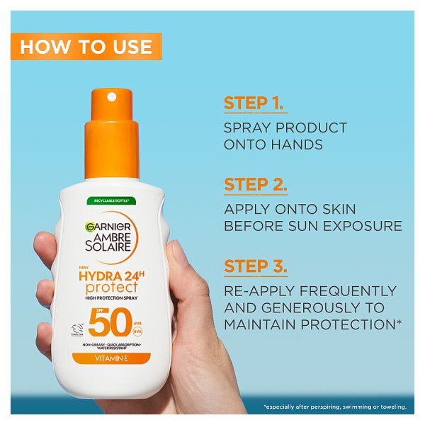 Garnier Ambre Solaire Hydra 24 SPF50 Spray 150ml