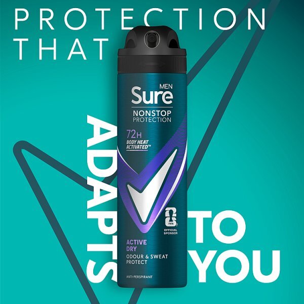 Sure Men Nonstop Protection Active Dry Anti-Perspirant Aerosol 150 ml
