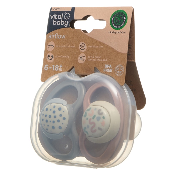 Vital Baby Soothe Airflow 6-18 Months 2Pk