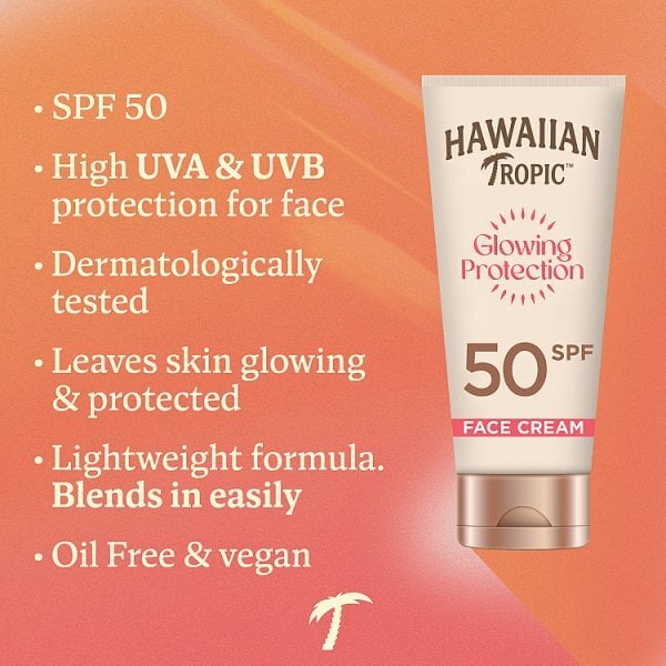 Hawaiian Tropic Glowing Protection Face Cream SPF50 50ml