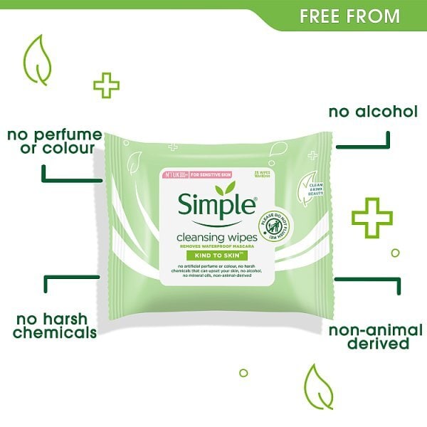 Simple Kind to Skin Cleansing Facial Wipes 25 Wipes