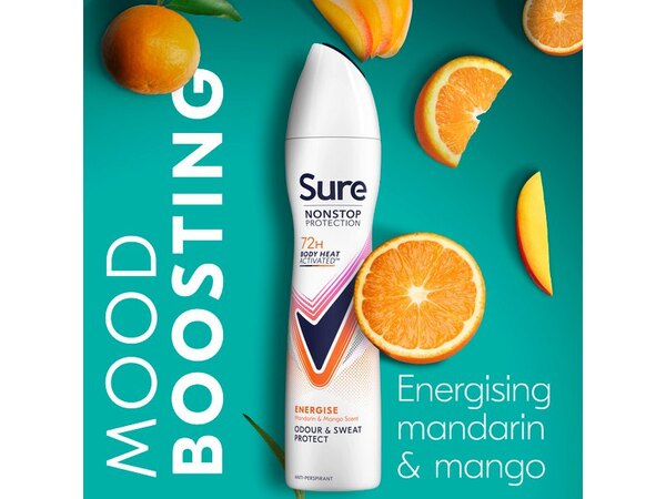 Sure Nonstop Protection Energise Anti-Perspirant Aerosol 250 ml