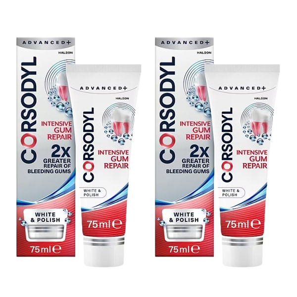 Corsodyl Gum Repair White & Polish Toothpaste 2x75ml
