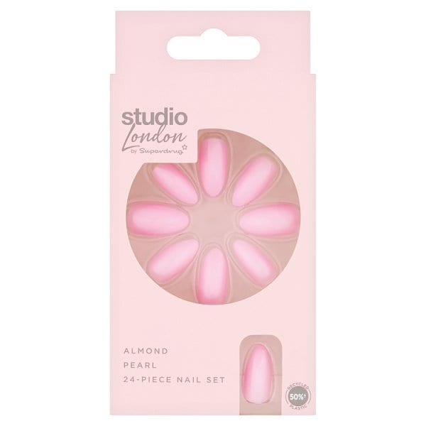 Studio London Pink Peal Almond Nails