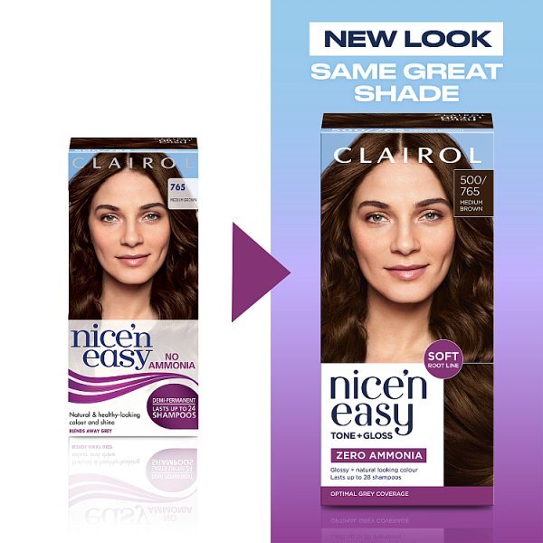 Clairol Nice'n Easy Tone+Gloss Semi-Permanent Hair Dye Medium Brown