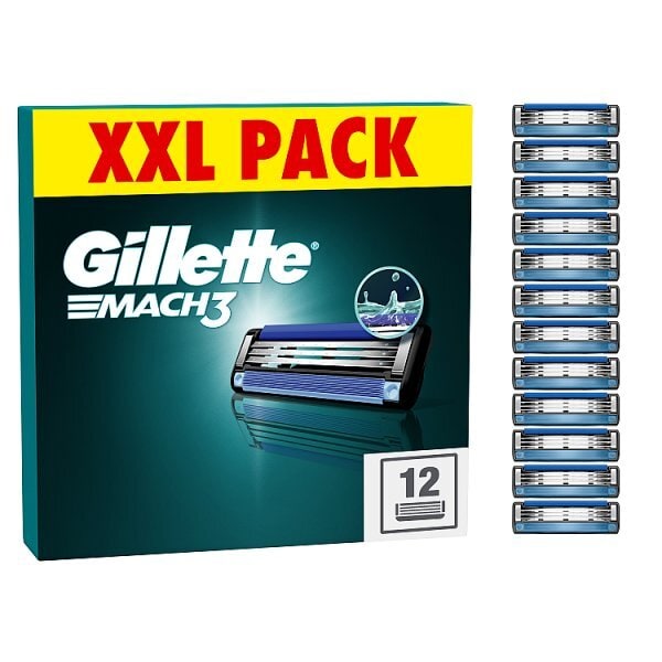 Gillette Mach3 Men's Razor Blade Refills, 12 Count