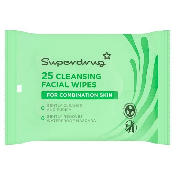 Superdrug Cleansing Biodegradable Face Wipes Combination Skin