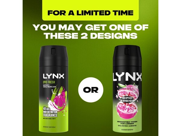 Lynx Epic Fresh Aerosol Body Spray 150 ml