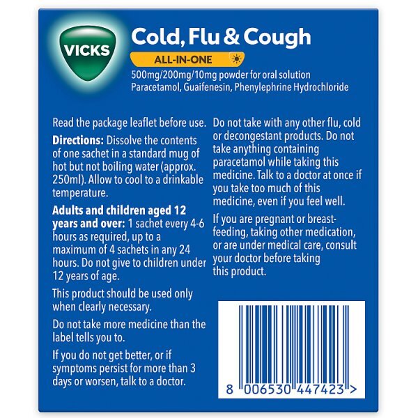 Vicks Multi-symptom Relief Sachets All in One - Menthol 10ct