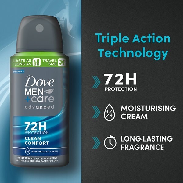 Dove Men+Care Advanced Clean Comfort Anti-Perspirant Aerosol 75 ml
