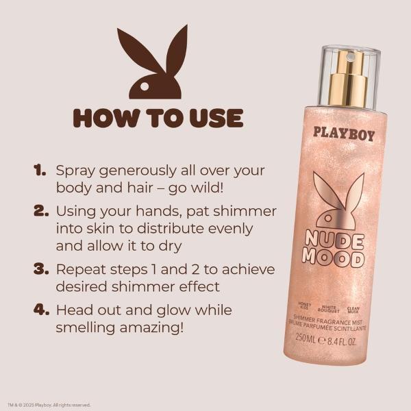 Playboy Nude Mood Shimmer Fragrance Mist 250Ml
