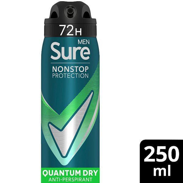 Sure Men Nonstop Protection Quantum Dry Anti-Perspirant Aerosol 250 ml