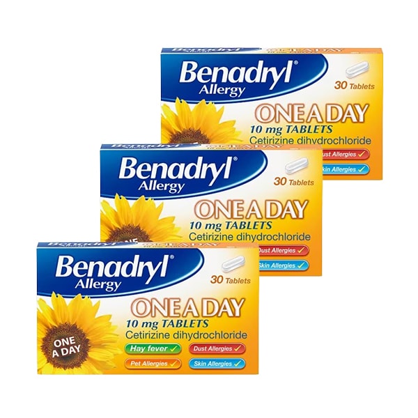 Benadryl Allergy & Hayfever One A Day 30s x3 Bundle