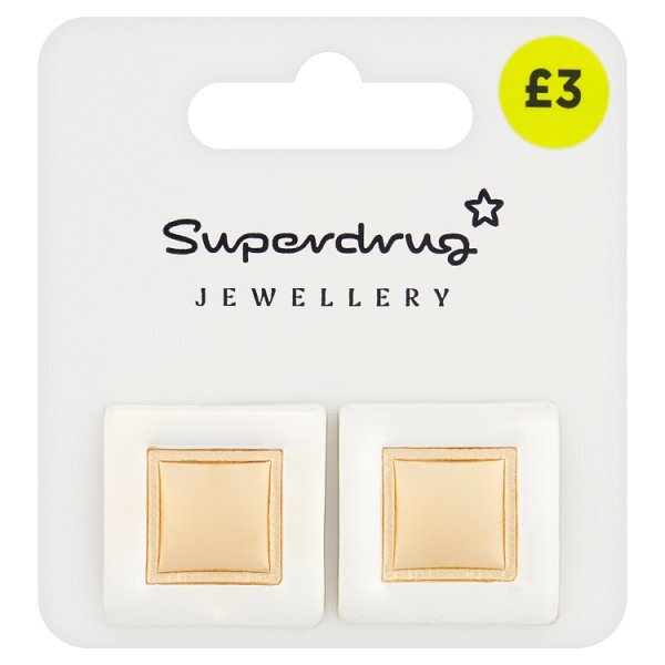 Superdrug Square Two Tone Earrings