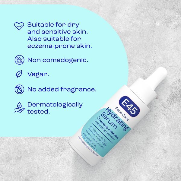 E45 Hydrating Facial Serum For Dry & Sensitive Skin 30Ml