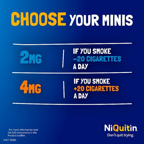 NiQuitin Minis Mint 4mg, 100 Lozenges- Quit Smoking Aid