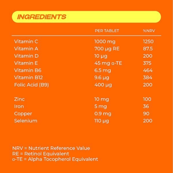 Berocca Immuno Orange Effervescent Tablets 30s