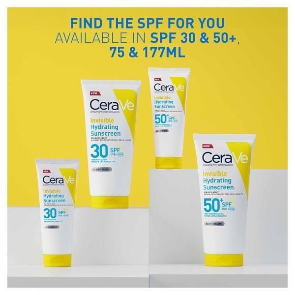 CeraVe Invisible Hydrating Sunscreen SPF50 for body & face 75ml