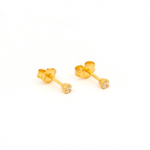 Studex 24ct Gold Plated 2mm CZ Earrings