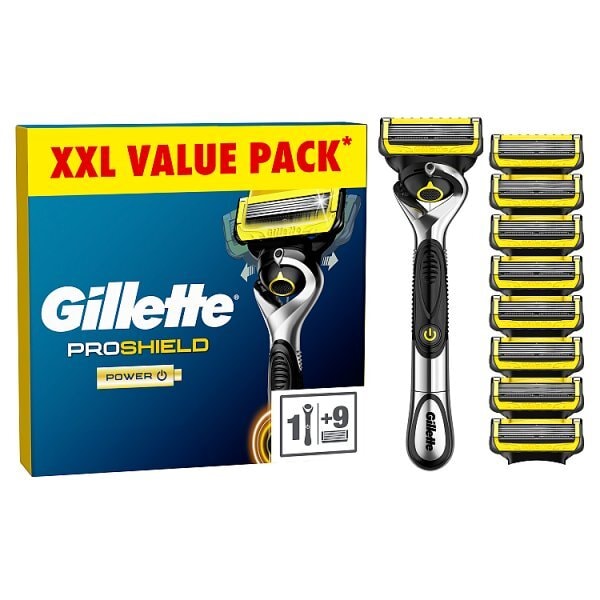 Gillette Proshield Power Value Pack, Razor + 8 Razor Blades