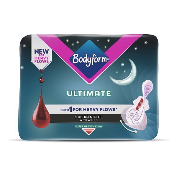 Bodyform Ultimate Night Sanitary Towels Wings 8 Pack
