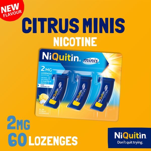 NIQUITIN MINI 2MG LOZENGES CITRUS X60