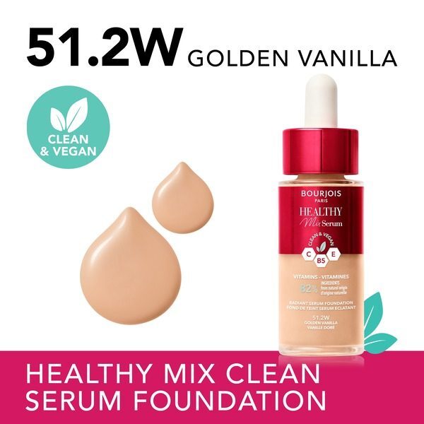 Bourjois Healthy Mix Serum Foundation, 51.2W Golden Vanilla