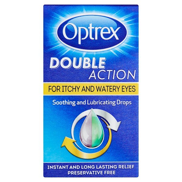 Optrex Double Action Drops Itchy Watery Eyes Soothing 10ml