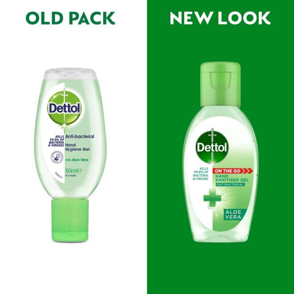 Dettol Antibacterial Hand Sanitiser Aloe Vera Gel 50ml