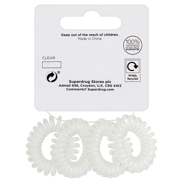 Superdrug 4 Spiral Clear Elastics