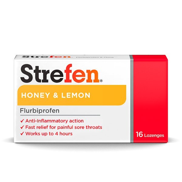 Strefen Honey & Lemon Sore Throat Anti Inflam Lozenges 16s