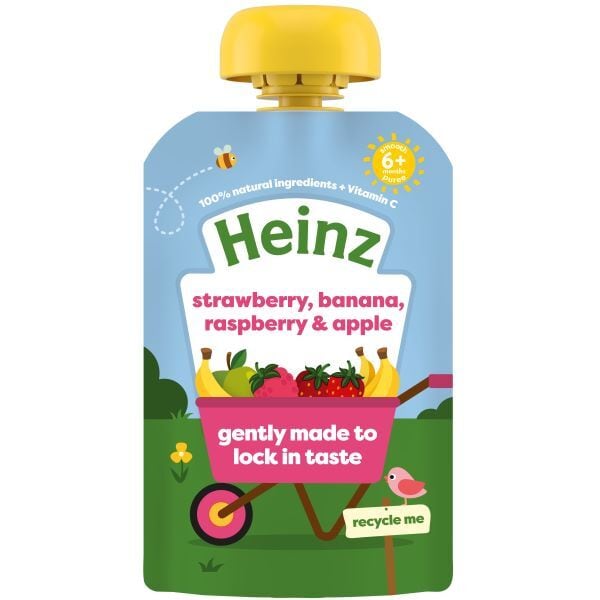 Heinz Baby Food Strawberry Raspberry Banana Pouch 100g