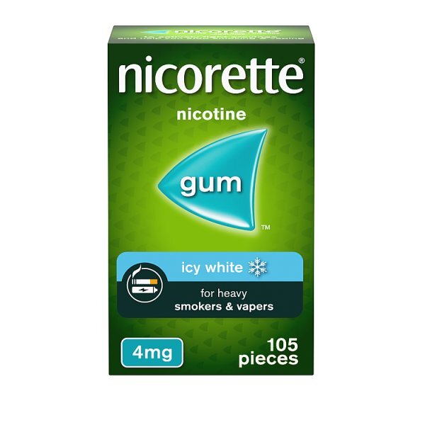Nicorette Icy White 4mg Nicotine Gum 105s (Stop Smoking)