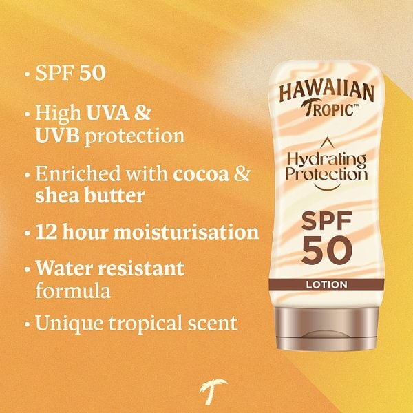 Hawaiian Tropic Hydrating Sunscreen Lotion SPF 50 180ml