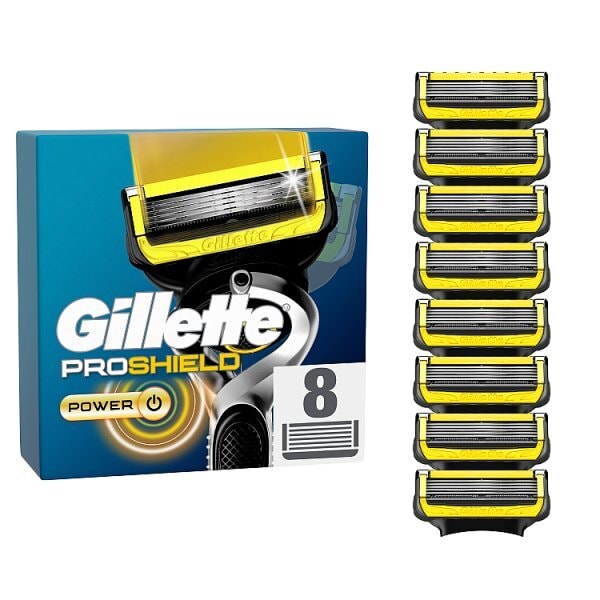 Gillette Proshield Power Mens Razor Blade Refills, 8 Count