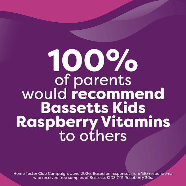 Bassetts Kids Multivitamins 7-11 Raspberry 60S