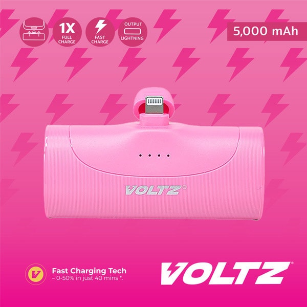 Voltz 5K Power Bank Lightning Pink