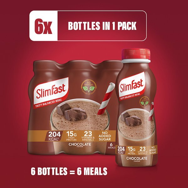 SlimFast Protein Chunky Chocolate Flavour Shakes 6x325ml