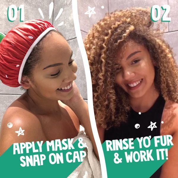 Bear Fruits Strawberry Detangle Shine Hair Mask & Hair Cap