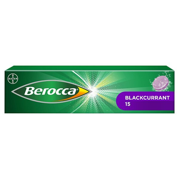 Berocca Blackcurrant 15 Sugar Free Effervescent Tablets