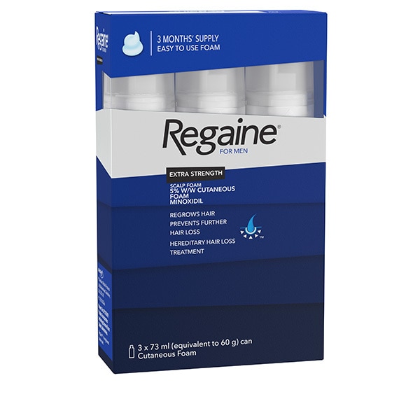 Regaine For Men Foam Hair Re-Growth with Minoxidil 3x73ml