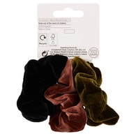 Studio 3pk Scrunchies In Black, Brown & Green