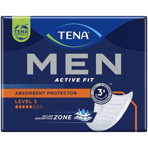 TENA Men Absorbent Protector Level 3 Incontinence Pads x 8