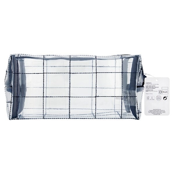 Superdrug Navy Cube Clear Cosmetic Bag