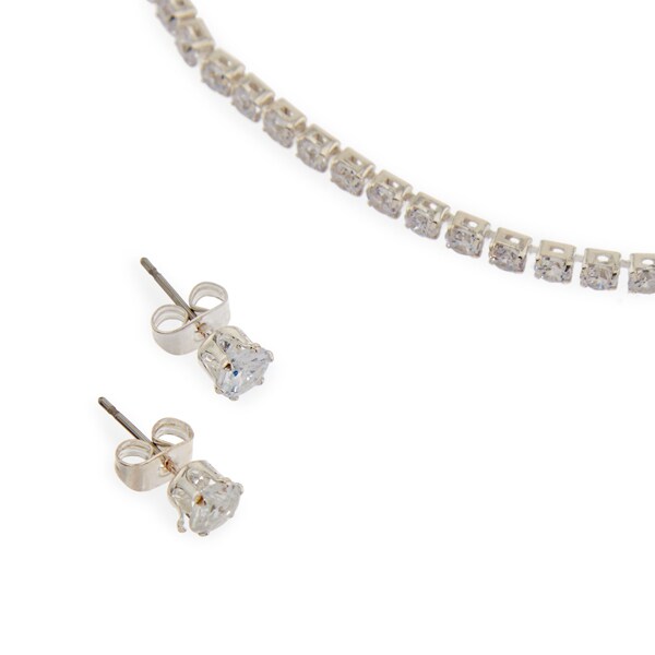 Superdrug Diamante Choker and Earring Set