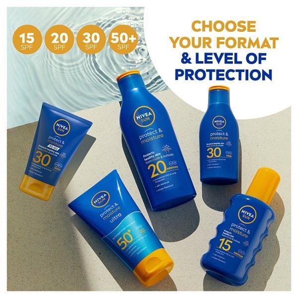 NIVEA SUN Suncream Lotion SPF 50 Protect & Moisture 100ml