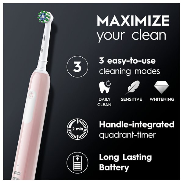 Oral-B Pro 1 Pink Electric Toothbrush + Travel Case