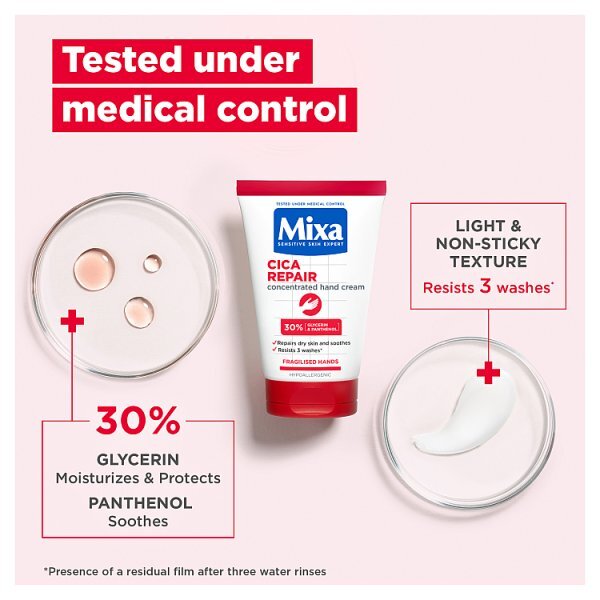 Mixa Urea Cica Repair Hand Cream Soothing Hypoallergenic Formula 50ml