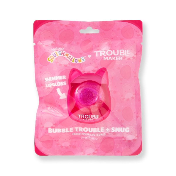 Trouble Maker x Squishmallows Auggie the Cuttlefish Pink Bubble Trouble with Snug