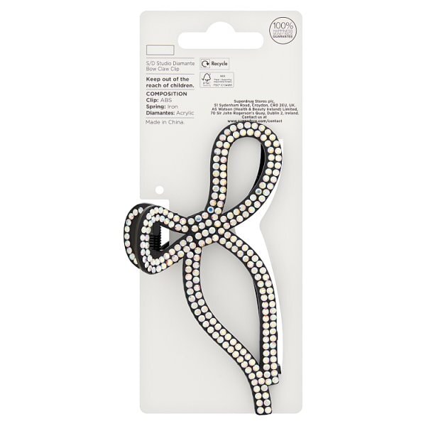 Studio London Diamante Bow Claw Clip